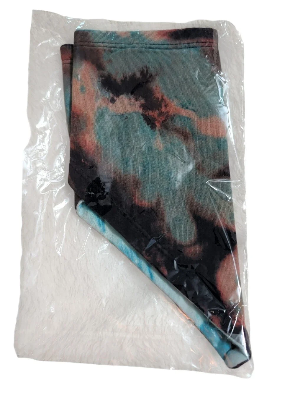 NWOT Tie-Dye Triangle Pet Bandana / Baby Bandaid Bib in Teal, Brown, And Coral